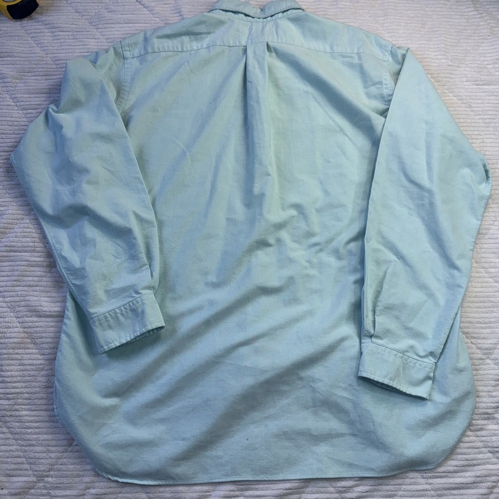 VTG Polo Ralph Lauren Custom Fit Shirt Mens Light Blue Cotton Button Down Preppy - Picture 14 of 15
